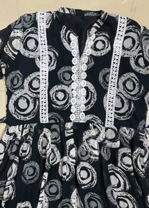 Patterned Black Dress