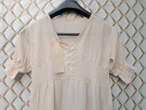 New With Tag Korean Beige Crop Top