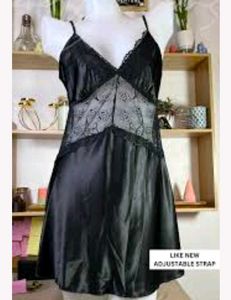 Very Fancy Lace Detail Satin Nighty With Penty