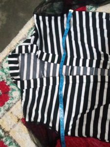 Striped Cardigan with Sheer Sleeves