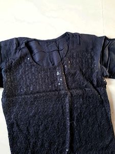 Black Embroidered Kurti Suit