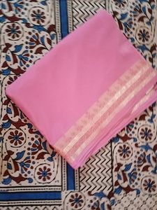 Art Silk Baby Pink Color Saree
