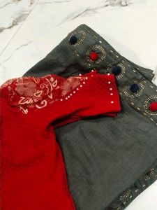 Elegant Grey Saree