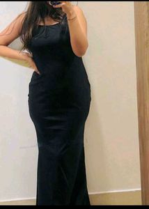 Sleek Black Satin Slip Dress