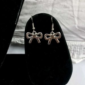 Handmade Silver Bow Earrings