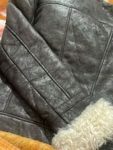 Stylish Brown Faux Leather Jacket