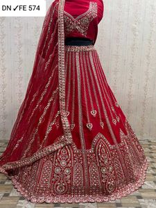 Red Velvet Bridal Lehenga