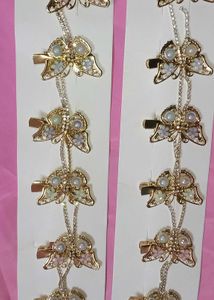 Golden Butterfly Crystal Hair Clips – Set of 2