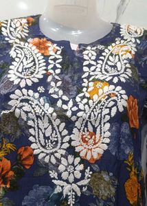 Pink Embroidered Cotton 2 combo kurti