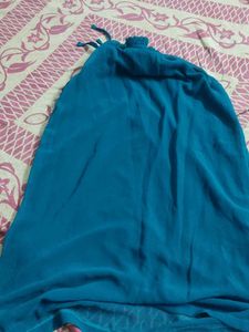 Blue Dress With Neck Side Tieup