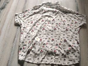 Printed Collared Casual Top