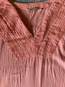 Peach Straight Kurta