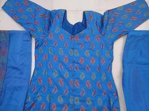 Blue Printed Salwar Kameez Suit