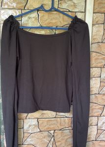 Ruched Long Sleeve Crop Top