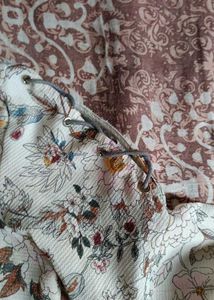 Floral Print Open Shoulder Top