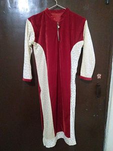 Beautiful self design velvet kurti ...