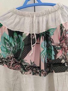 Floral Tiered Skirt - Free Size