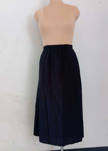 Navy A-Line Midi Skirt