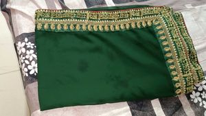Green Embroidered Saree