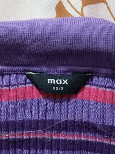 Purple Striped Cardigan