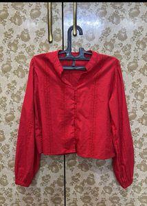Red Long Sleeve Top
