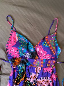 Colorful Butterfly Print padded dress