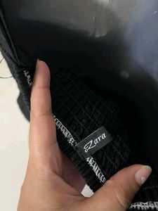 Zara branded Black Button-Down Midi Dress
