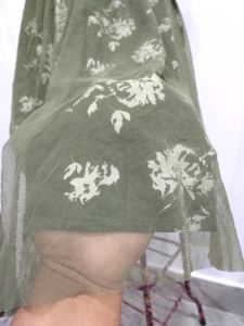 Tulle Inner Printed Mini Skirt