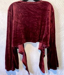 Velvet Tie-Front NWT Bolero
