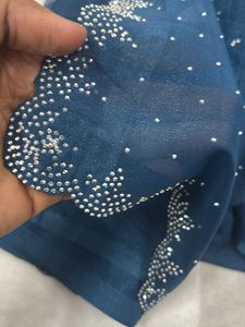 Teal Saree with Embellishments