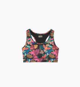 Flower Leaves Print Sports Top Bra