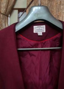 Vintage Burgundy Cropped Blazer