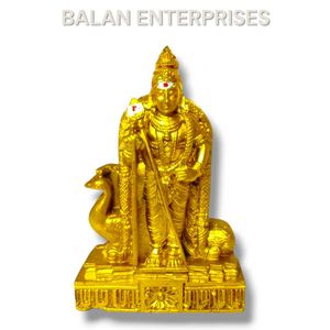 Murugan Statue With Free Small Size Golden Vel