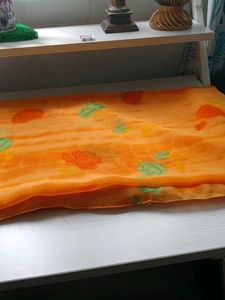 Orange Floral Saree New