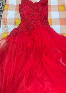 Red Embellished Gown