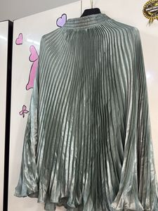 Sage Green Pleated Skirt