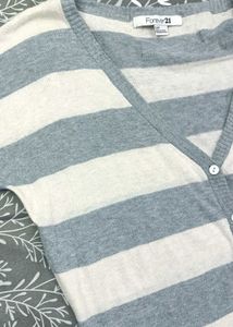 Forever21 Grey And White Spring Cardigan