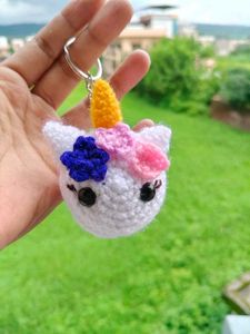 Unicorn Crochet Keychain