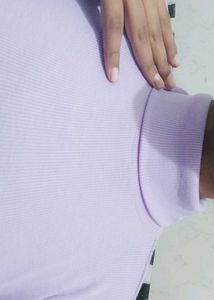 Lavender Turtleneck Top