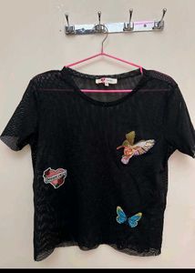 Beautiful Black Mesh Top
