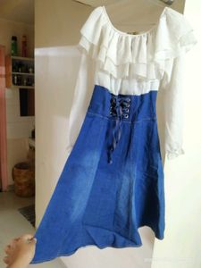 Denim & Ruffle Dress