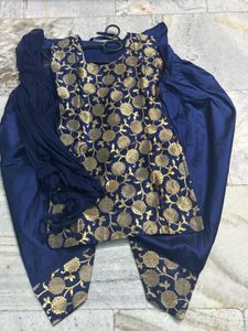Floral Navy Kurta Set Women