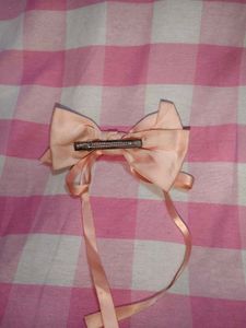 Peach Hair Bow Clip