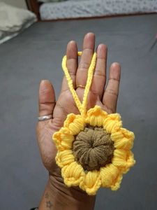 Crochet Sunflower Keychain