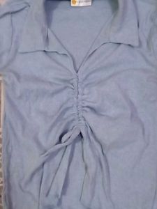 Pretty Blue Ribbed Top