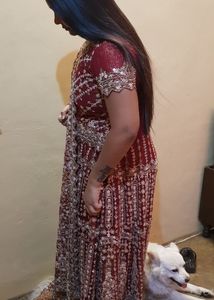 traditional maroon Lehegha