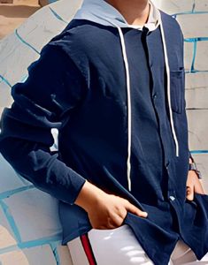 Hooded Navy Blue Jacket