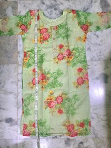 Beautiful Kota Doria Kurti With Cotton Laining