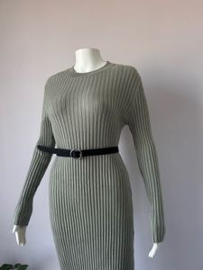 Sage Green Ribbed Dress