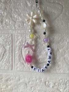 Beaded 'Stay Away' Phone Charm